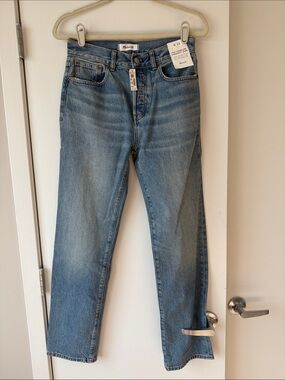 NWT Madewell Women's Light Blue The Longline Straight Jeans